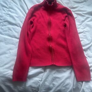 Red Zip-Up Sweater